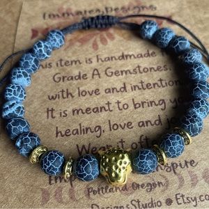 ✨Genuine 8mm Gray Fire Opal Power Gemstone  adjustable healing Crystal Bracelet…